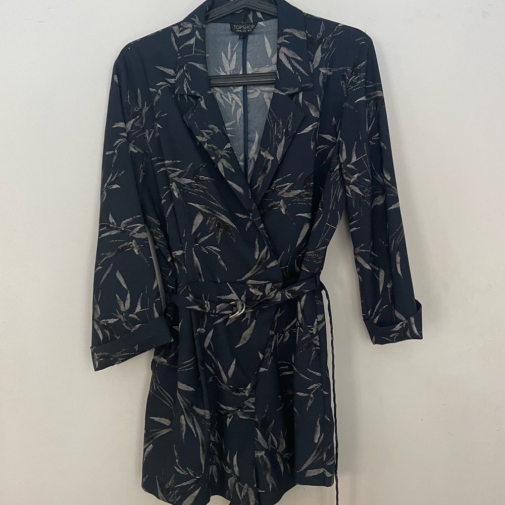 Topshop romper with bamboo leaves print